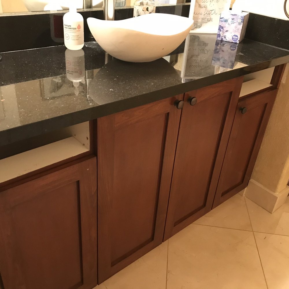 Accent Cabinetry And Flooring - My bathroom vanity cabinet without boxes and drawers! Wasted 6 months dealing with these clowns! - Flooring Near Me - Henderson, Nevada