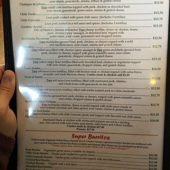 El Toreador - Menu as of August 2018 - Mexican Near Me - Redmond, Washington