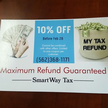 Smartway Tax Service - Ana Jacob was sincerely the best income tax preparer I've dealt with in years. The process was quick and easy. - Notaries Near Me - Whittier, California Smartway Tax Service - Ana Jacob was sincerely the best income tax preparer I've dealt with in years. The process was quick and easy. - Notaries Near Me - Whittier, California