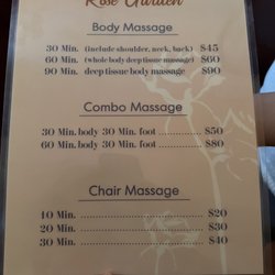 Rose Garden Foot Massage - Menu