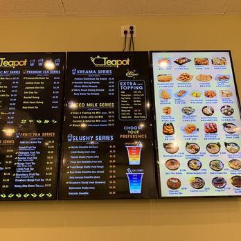 Teapot - Electronic board. Where does it say 50 cents for warm drinks? - Bubble Tea Near Me - Pleasant Hill, California Teapot - Electronic board. Where does it say 50 cents for warm drinks? - Bubble Tea Near Me - Pleasant Hill, California