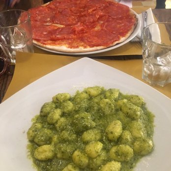 Vini & Cucina - Spicy salami pizza and pesto gnocchi - Pizza Near Me - Rome, RM Vini & Cucina - Spicy salami pizza and pesto gnocchi - Pizza Near Me - Rome, RM