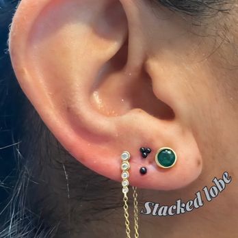 Pierced. - Stacked lobe piercing - Piercing Near Me - Orange, California