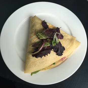 Au Bon Lieu - Savory crepe with ham, Brie, tomato, and spinach - French Near Me - Hershey, Pennsylvania Au Bon Lieu - Savory crepe with ham, Brie, tomato, and spinach - French Near Me - Hershey, Pennsylvania