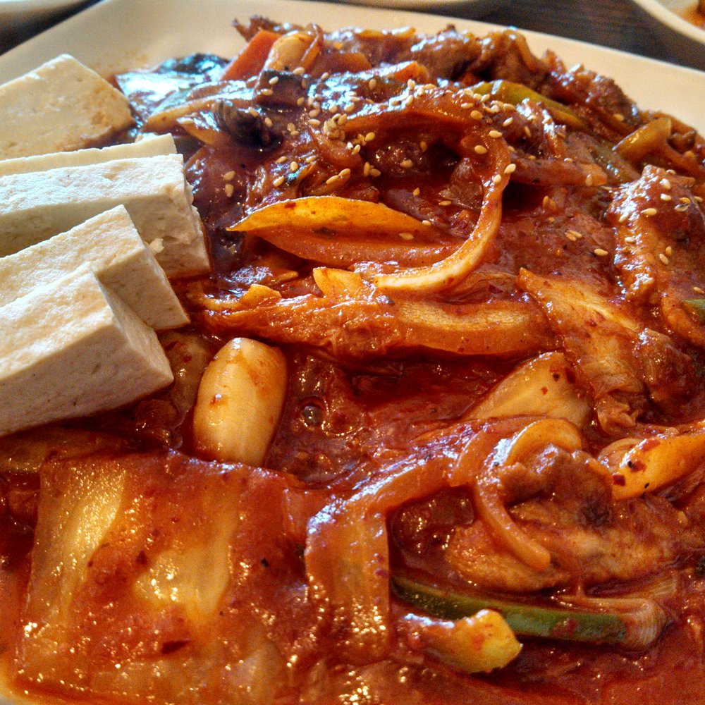 Koreana Authentic Restaurant - Do Boo Kimchi Bok Eum - Pork Fried Kimchi with tofu - Korean Near Me - Lexington, Kentucky Koreana Authentic Restaurant - Do Boo Kimchi Bok Eum - Pork Fried Kimchi with tofu - Korean Near Me - Lexington, Kentucky
