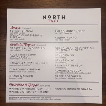 North Italia - Dessert menu drinks - Italian Near Me - Cerritos, California North Italia - Dessert menu drinks - Italian Near Me - Cerritos, California