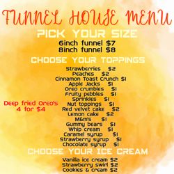 The Funnel House - Funnel house menu