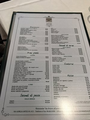 Menu photo 3 Arturo all'Antica Aurelia Rome, RM Menu photo 3 Arturo all'Antica Aurelia Rome, RM