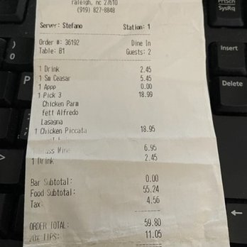 Sopranos Grill - $70.15 and I still had to go home to cook! - Italian Near Me - Raleigh, North Carolina Sopranos Grill - $70.15 and I still had to go home to cook! - Italian Near Me - Raleigh, North Carolina
