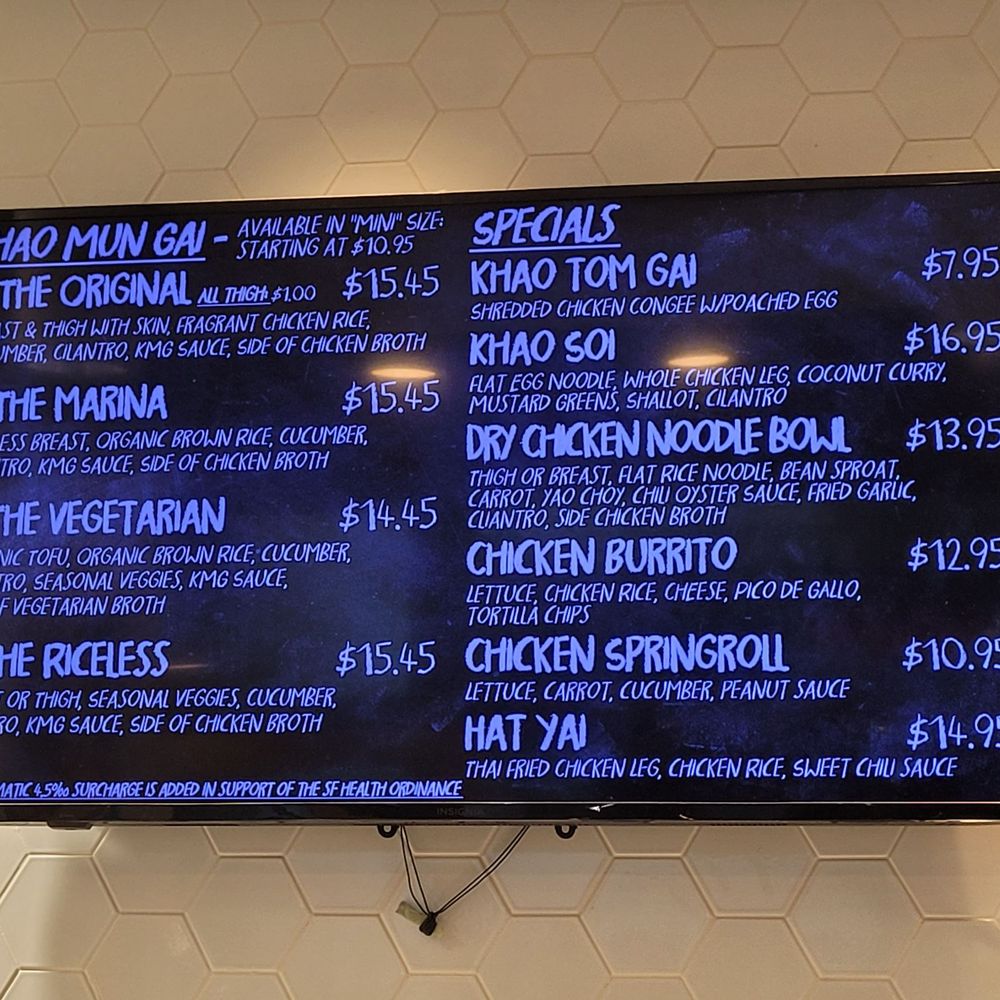 Rooster & Rice - menu 1/2 - Chicken Shop Near Me - San Francisco, California