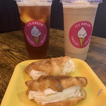 Ice Dream - Hong Kong style lemon tea, Milk tea with ice cream, and 2 croffles with ice cream - Bubble Tea Near Me - Sacramento, California Ice Dream - Hong Kong style lemon tea, Milk tea with ice cream, and 2 croffles with ice cream - Bubble Tea Near Me - Sacramento, California