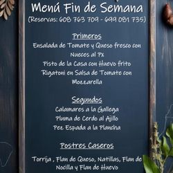Hostal Cazalegas - Menú