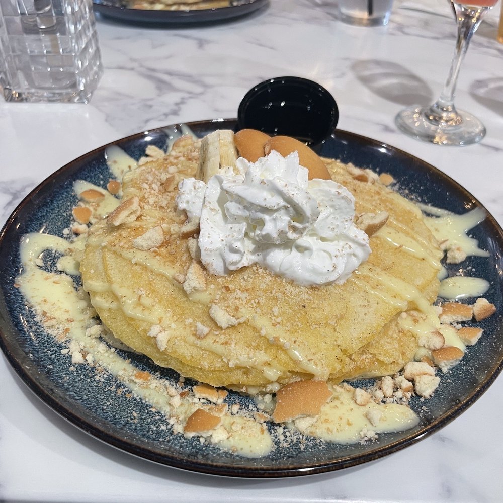 Love At First Bite - Buttermilk Pancakes w/ Banana Pudding - Breakfast & Brunch Near Me - Atlanta, Georgia Love At First Bite - Buttermilk Pancakes w/ Banana Pudding - Breakfast & Brunch Near Me - Atlanta, Georgia
