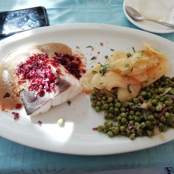 El Urogallo - Cod with zuchini sauce and potatoes and peas. - Spanish Near Me - Madrid, M