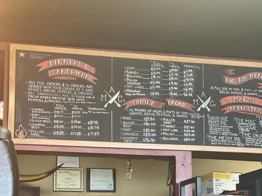 Menu photo 1 Mac's Barbeque Skiatook, OK