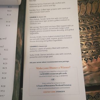 Sofra Restaurant - DDW 2019 MENU - Turkish Near Me - Edmonton, Alberta