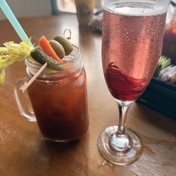 Heidelberg Cafe & Bistro - Bloody Mary and hibiscus mimosa - Breakfast & Brunch Near Me - Laguna Beach, California Heidelberg Cafe & Bistro - Bloody Mary and hibiscus mimosa - Breakfast & Brunch Near Me - Laguna Beach, California