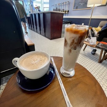 Paper Plane Coffee - Chia tea latte and iced mocha - Coffee Roasteries Near Me - Montclair, New Jersey