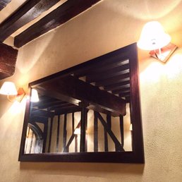 old beams in the mirror