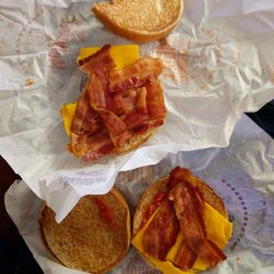 McDonald's - Two bacon mcdoubles with no burgers on them.