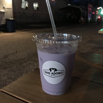 Tito Adobo - It was dark, but this is the HIGHLY instagrammable & delicious ube horchata - Filipino Near Me