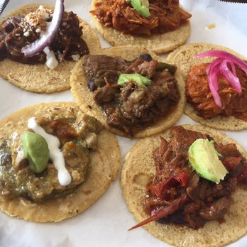Guisados - Sampler! Traded in the chicharron for the pork with chile verde - Tacos Near Me - Burbank, California