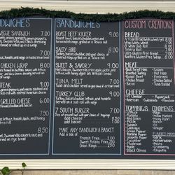 7 South Sandwich Company - Menu