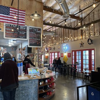 Acme Burger - Inside of restaurant has several tables and they have a nice outdoor patio with additional seating - Burgers Near Me - Cotati, California