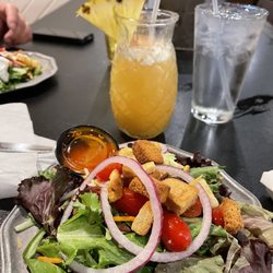 Beechwood Grill - House salad and pain killer for the drink