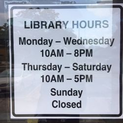 Stone Mountain- Sue Kellogg library - Hours