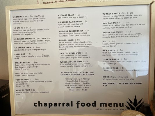Menu photo 7 Chaparral Coffee Lockhart, TX