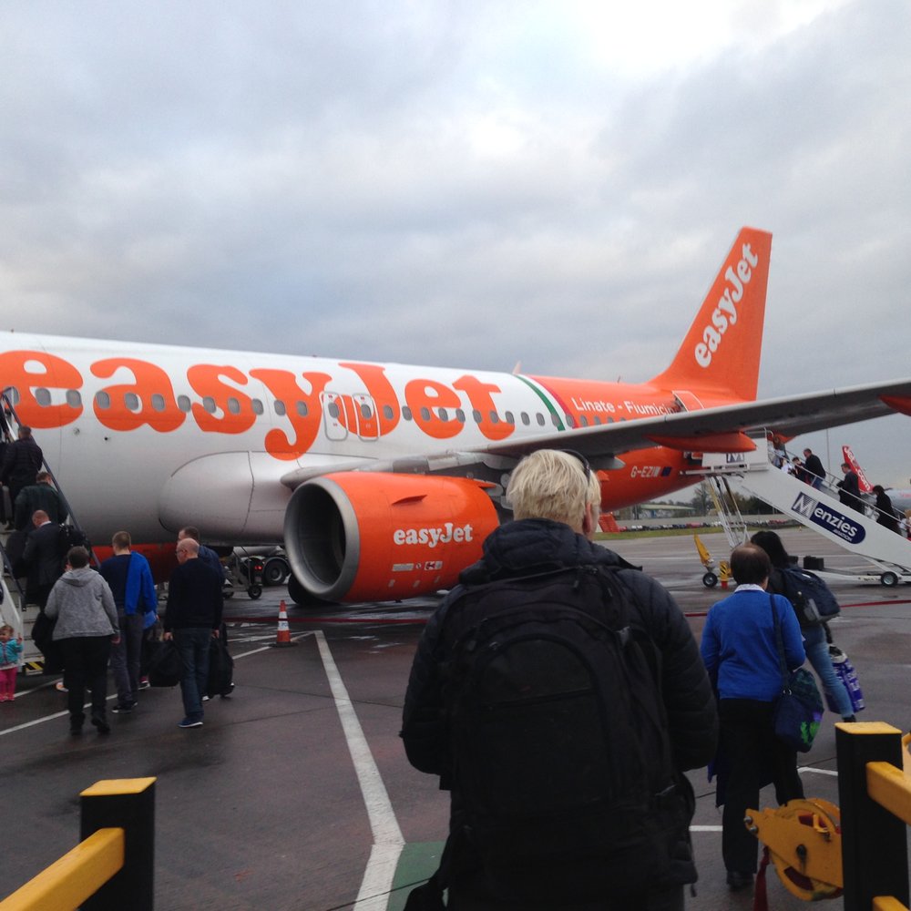 Boarding the plane