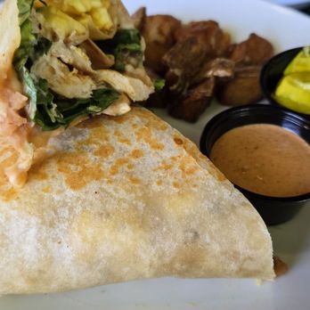 Mia's Cafe - Burrito subbed for chicken & side of potatoes - Cafes Near Me - Signal Hill, California Mia's Cafe - Burrito subbed for chicken & side of potatoes - Cafes Near Me - Signal Hill, California