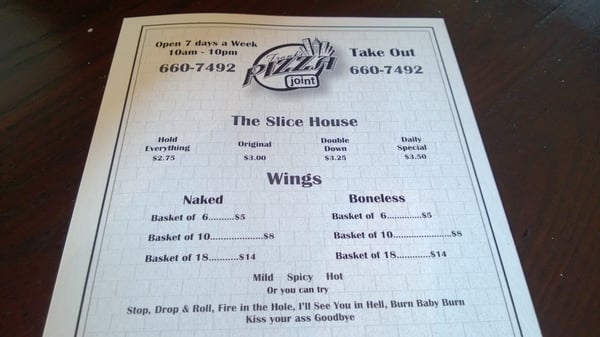 Menu photo 7 Frank's Pizza Joint La Mesa, CA