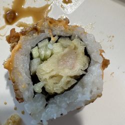 Publix supermarket - Shows the tiny piece of shrimp inside the tempura.