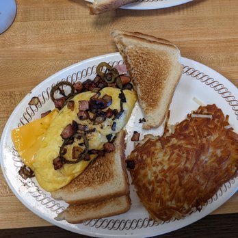 Waffle House - Omelet with has browns at Waffle House, Pineville - Diners Near Me - Charlotte, North Carolina Waffle House - Omelet with has browns at Waffle House, Pineville - Diners Near Me - Charlotte, North Carolina