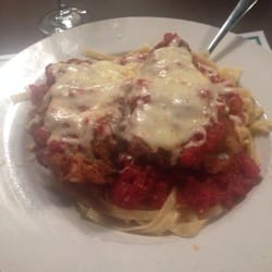 Garda's Restaurant - Veal parmesan over fettucini