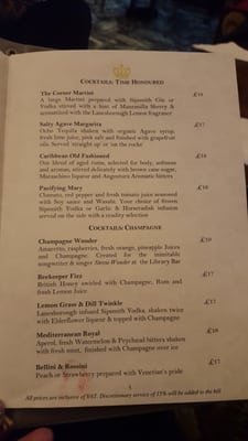 Menu photo 6 The Library Bar London, XGL Menu photo 6 The Library Bar London, XGL