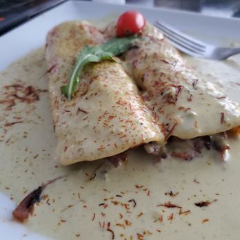 Mr. Q Restaurant - Poblano enchilada with saffron El pastor - Latin American Near Me - Atascadero, California Mr. Q Restaurant - Poblano enchilada with saffron El pastor - Latin American Near Me - Atascadero, California