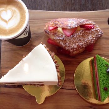 Tout Suite - Cappuccino, carrot cake, strawberry and cream Danish and green tea raspberry sponge cake. - Cafes Near Me - Houston, Texas Tout Suite - Cappuccino, carrot cake, strawberry and cream Danish and green tea raspberry sponge cake. - Cafes Near Me - Houston, Texas