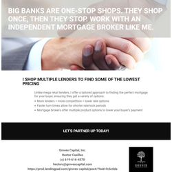 Hector Casillas - Groves Capital - Why settle for one lender's limits when you can access 176+ with me?