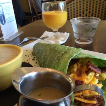 Starling Diner - Breakfast bundle, with gravy, soup, and a mimosa. - New American Near Me - Long Beach, California