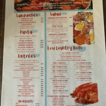 Sea Shells Seafood - the menu of the restaurant - Seafood Near Me - Warner Robins, Georgia Sea Shells Seafood - the menu of the restaurant - Seafood Near Me - Warner Robins, Georgia