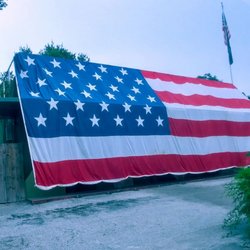 American Legion Post 36 - Pretty sure this is against U.S. Flag Code... But... Shouldn't they know at the American Legion?