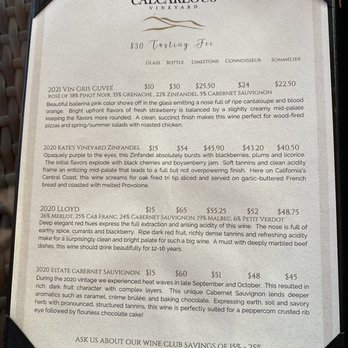 Calcareous Vineyard - Tasting menu December 2022 - Wine Tasting Room Near Me - Paso Robles, California Calcareous Vineyard - Tasting menu December 2022 - Wine Tasting Room Near Me - Paso Robles, California