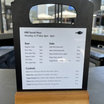 HRB Experience - "Social Hour" menu - Sushi Bars Near Me - Los Angeles, California HRB Experience - "Social Hour" menu - Sushi Bars Near Me - Los Angeles, California