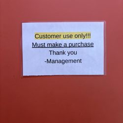 Tropical Smoothie Cafe - Sign on restroom door