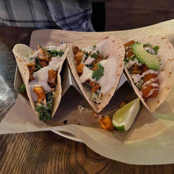 World of Beer - Mahi Mahi Street Tacos (two on the left) with a Chicken Street Taco (on the right) - Pubs Near Me - West Hartford, Connecticut World of Beer - Mahi Mahi Street Tacos (two on the left) with a Chicken Street Taco (on the right) - Pubs Near Me - West Hartford, Connecticut