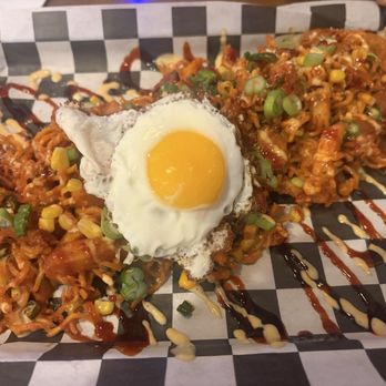 Taco Chinoz & Bar - K-Fire chicken loaded fries - Tacos Near Me - Centreville, Virginia Taco Chinoz & Bar - K-Fire chicken loaded fries - Tacos Near Me - Centreville, Virginia