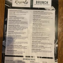 Rascals Bar & Grill - Brunch Menu
